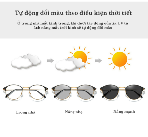 Sự thay đổi theo môi trường của kính mắt đổi màu